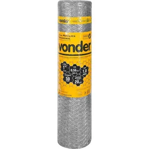 Tela Metálica Hexagonal Malha 1" 24 BWG x 1,0m 50 metros Pinteiro VONDER