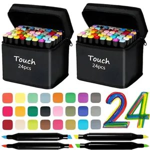 2 Malas de Pintura 48 Canetinhas Coloridas Infantil Desenho
