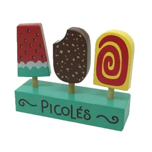 Brincando de Comidinhas - 3 Picolés - Madeira - 370 - New Art