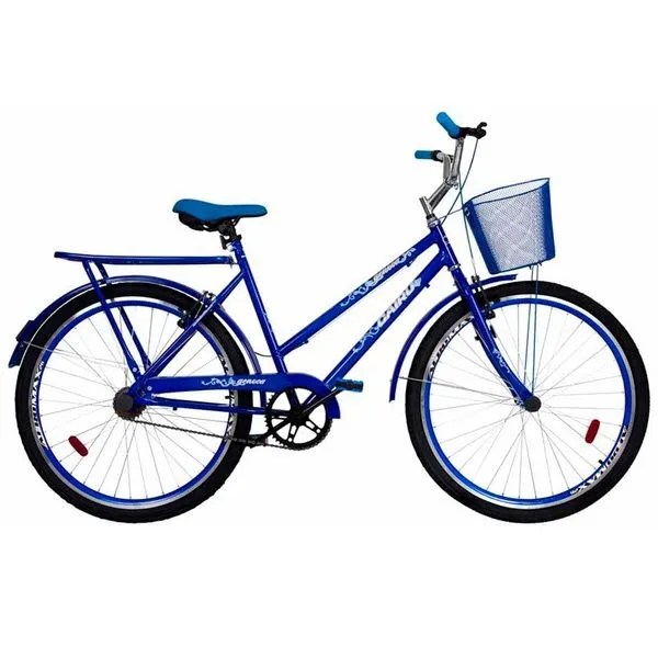 Bicicleta Cairu Aro 26 Genova Com Bagageiro E Cesta Azul (MP)