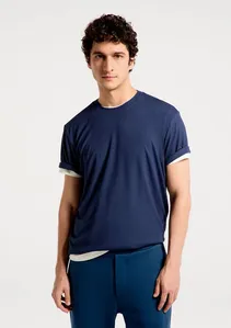 Camiseta Masculina Comfort Em Malha Tech - Azul XG