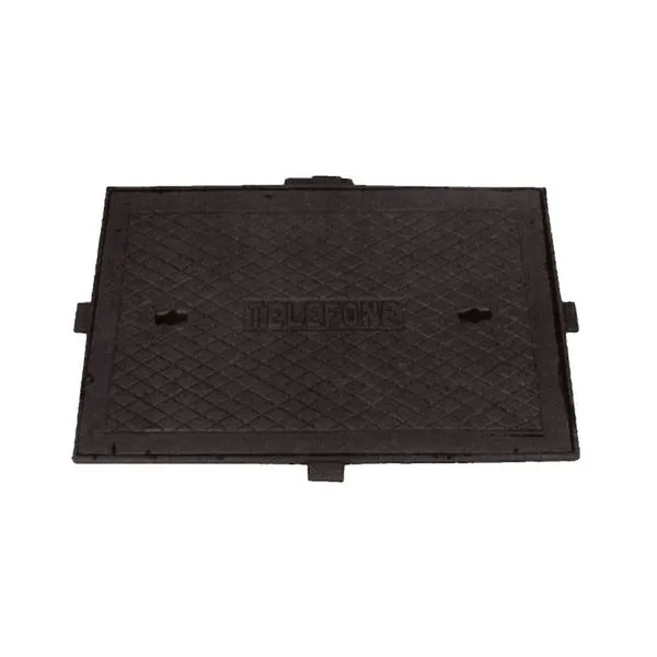 Tampa Tampão Simples Ferro Fundido Fibra Óptica e Telefonia 109x55cm Preto Fundição Unicláudio Tampa Tampão Simples Ferro Fundido Fibra Óptica e Telefonia 109x55cm Preto