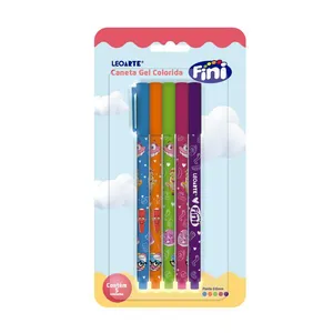 Caneta Gel Fini 0.6mm Com 5 Unidades Leonora