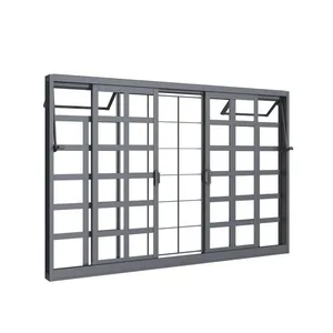 Janela Correr Bandeira Grade Quadrada 4 Folhas 100X120X12 Belfort Sasazaki