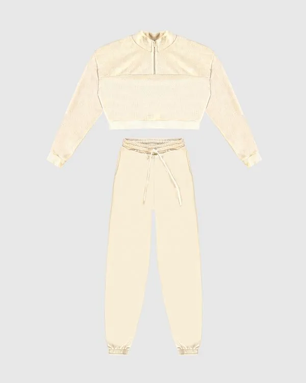Conjunto Menina Calça Jogger Em Moletom Flanelado Malwee Kids Off White - 16