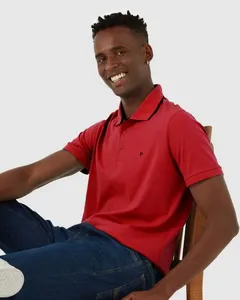 Camisa Polo Básica Masculina Em Algodão Vermelho - P
