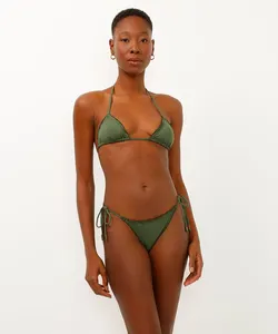 biquíni calcinha tanga fru fru proteção uv verde P