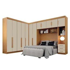 Quarto De Casal Modulado 12 Portas Orion Cinamomo Off White – Leifer Móveis