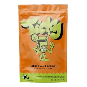 Pirulito Zero Açúcar Ticky Sabor Mate com Limão 4 unidades