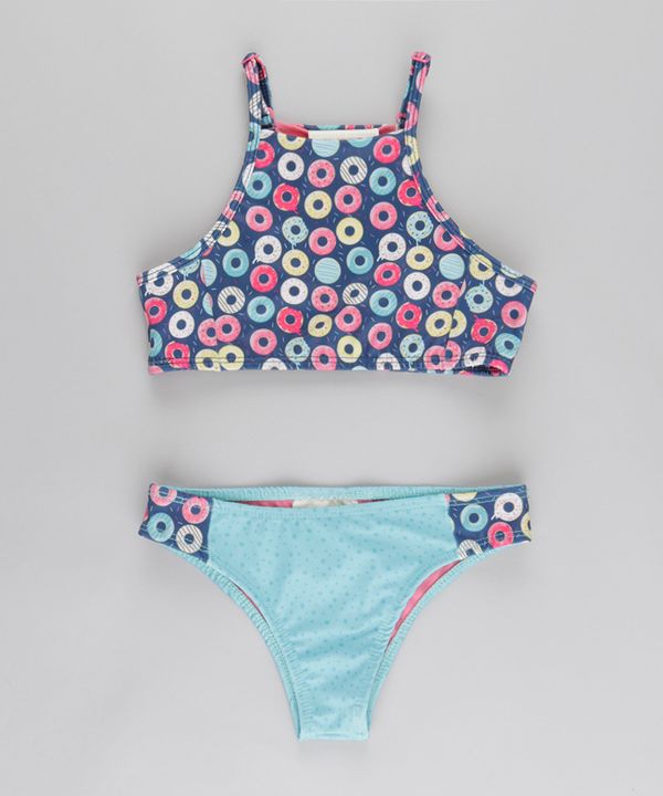Biquíni Estampado de Donut com Proteção UV 50+ Azul 6