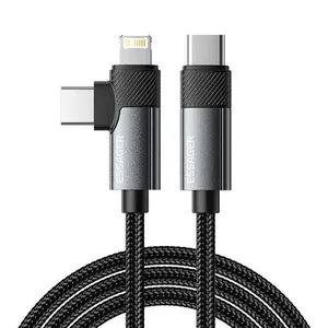 Cabo Essager 2 em 1 USB-C para USB-C/Lightning 1M 65W EXCTTL-WL0G-P Cinza