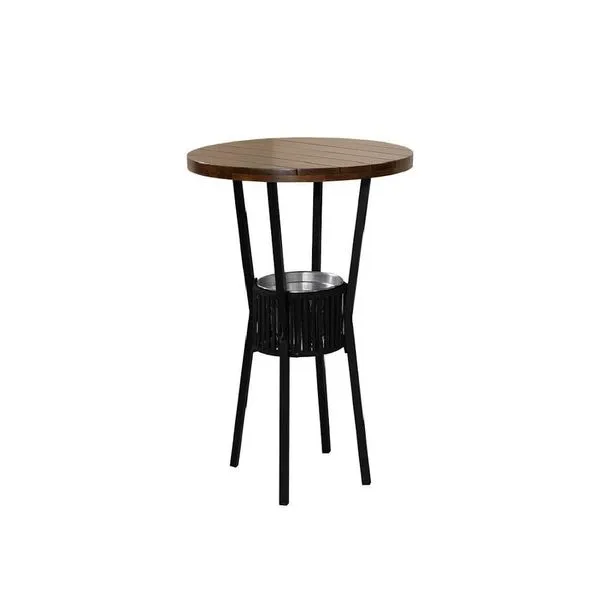 Mesa Bistrô Bar Ripado Preto Fosco - Paonanda