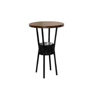 Mesa Bistrô Bar Ripado Preto Fosco - Paonanda