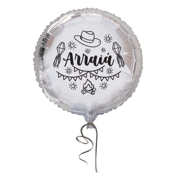 Balão Junino Foil Prata 18" MOPR000646 - Brdecor
