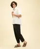 calça reta de sarja azul 38