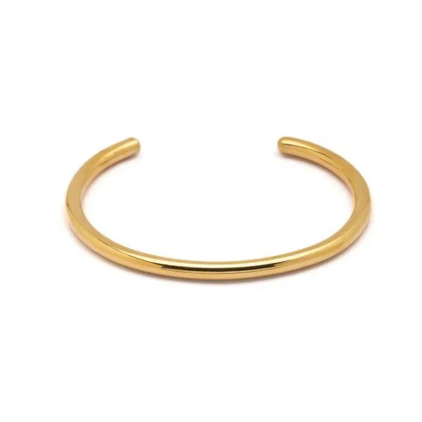 Bracelete Cuff Giovana de Aço Dourado Personalizável Dourado Único