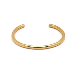 Bracelete Cuff Giovana de Aço Dourado Personalizável Dourado Único