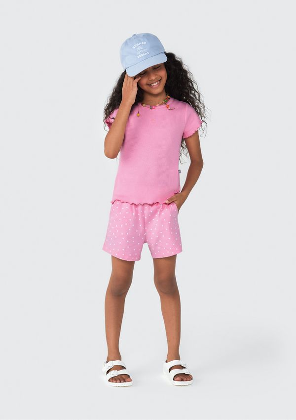 Shorts Básico Infantil Menina Clochard Estampado - Rosa 008