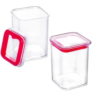 2 Potes Herméticos Vermelho Porta Cotonete Algodão Laços e Lacinhos de Cabelo Kit Higiene