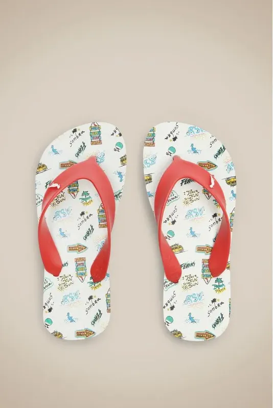 Chinelo Rmi Kit Tattoo Branco/Vermelho - 31/32