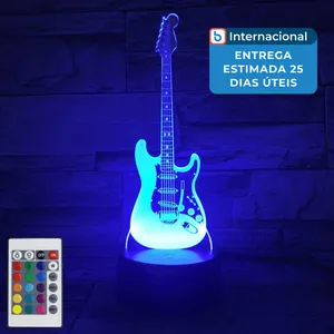 Lâmpada Azimom 3D Guitarra Colorido A-MBI