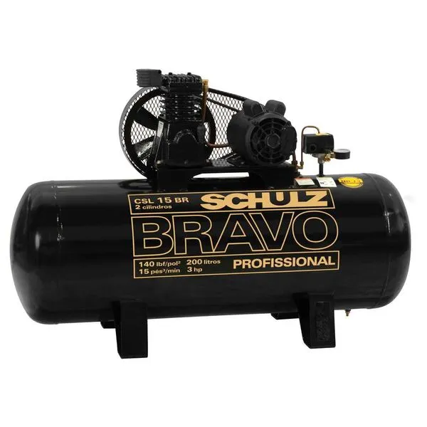 Compressor Ar CSL-15BR/180/200L 140lbs 3CV monofásico 110/220V - SCHULZ