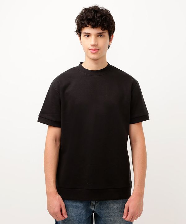 camiseta de moletom juvenil preta 10