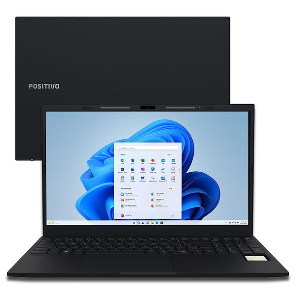 Notebook Positivo Vision R15M AMD® Ryzen 5-5625U Windows 11 Home 16GB RAM 512GB SSD Wi-Fi 6 Tela 15” Full HD IPS - Minitela - Preto