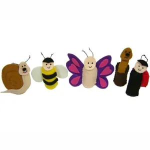 Dedoches de Feltro - Insetos - 5 Personagens - Multicolorido - 100% Artesanal