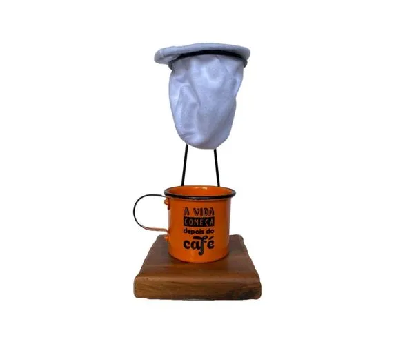 Kit de Café coado Individual Laranja - Demolição artesanal