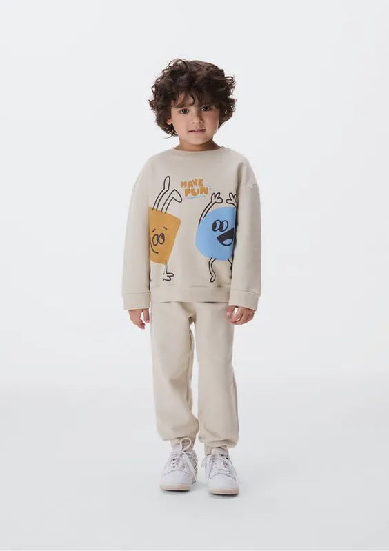 Conjunto Manga Longa Infantil Menino Toddler - Bege 004