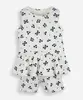 conjunto curto infantil de algodão floral off white 1