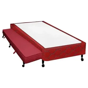 Cama Box Base c/Auxiliar Solteiro Poli Tecido Wine (88x188x27) - Castor