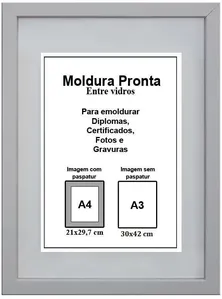 Moldura Pronta Gf Serrano Entre Vidro 30X42 Branco