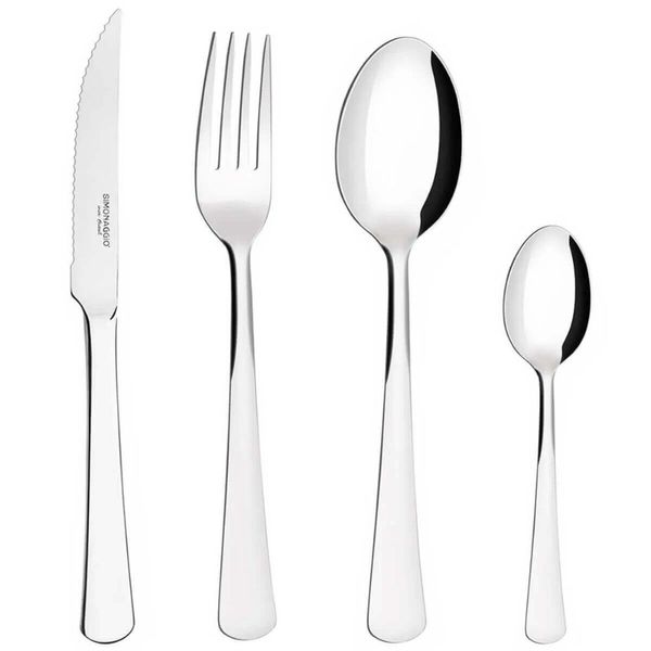 Jogo de Talheres 120 Peças Garfo Faca Colheres Aço Inox Toronto Simonaggio 30 Pessoas