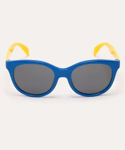 óculos de sol infantil oval com proteção uv azul Único