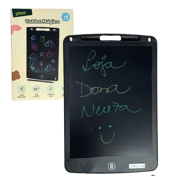 Lousa Mágica Tablet Infantil 12 Polegadas, Zippy Toys, Brinquedo Crianças +4 Anos