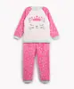 pijama infantil de pelúcia gatinha manga longa rosa 2