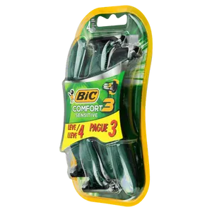 Aparelho Descartável para Barbear Comfort 3 Pele Sensível 4 Unidades Aloe Vera Bic Kit Aparelho Barbear Comfort 3 Pele Sensível - Leve 4 Pague 3 - Bic