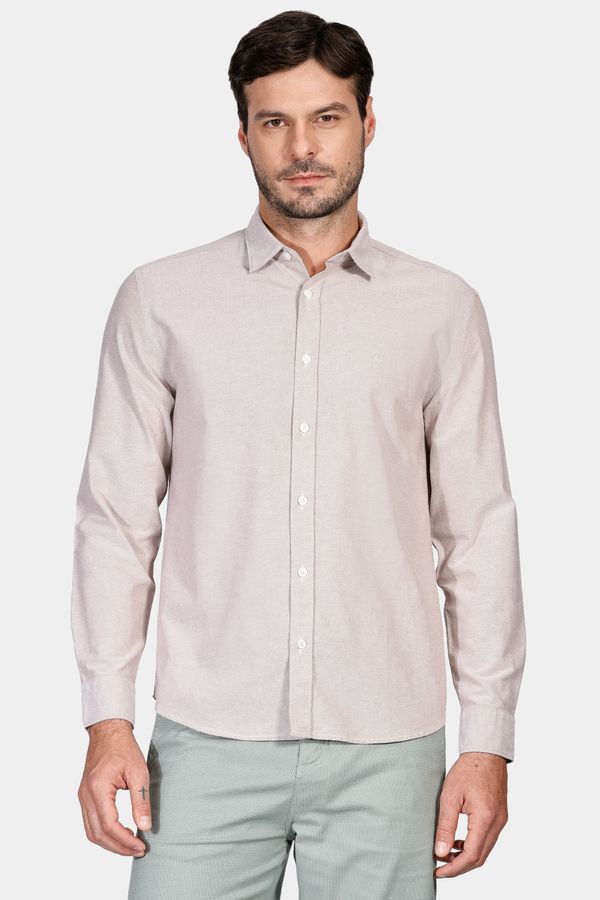 Camisa Manga Longa Regular Oxford Cáqui - XGG