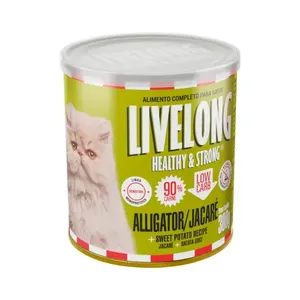 Ração Úmida Natural para Gatos Livelong Sensitive Jacaré 300g