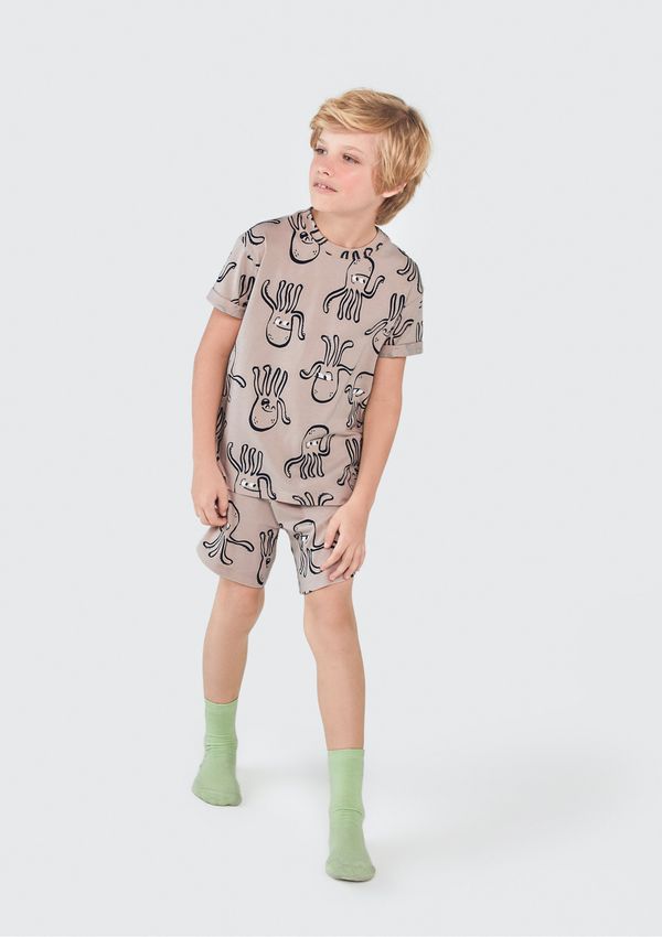 Pijama Curto Infantil Menino Estampado - Bege 002