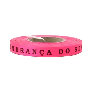 Fita de Tafetá Senhor do Bonfim com 45m com 100 Unidades Rosa Neon