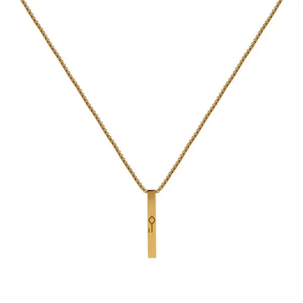 Colar Pitágoras de Aço Dourado Personalizável Dourado Único