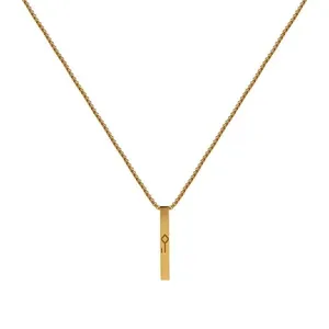 Colar Pitágoras de Aço Dourado Personalizável Dourado Único