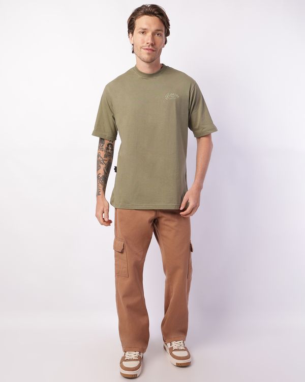 Calça Sarja Masculina Bolso Cargo Marrom 48
