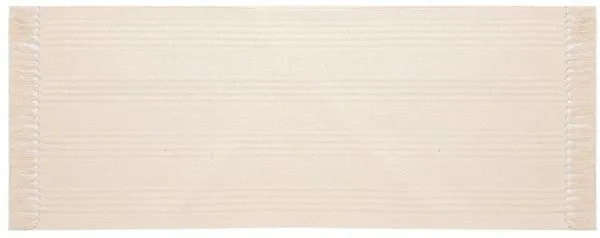 Trilho de Mesa Retangular Artesanal Teares Neutro Natural Franja Amarrada 50x140cm