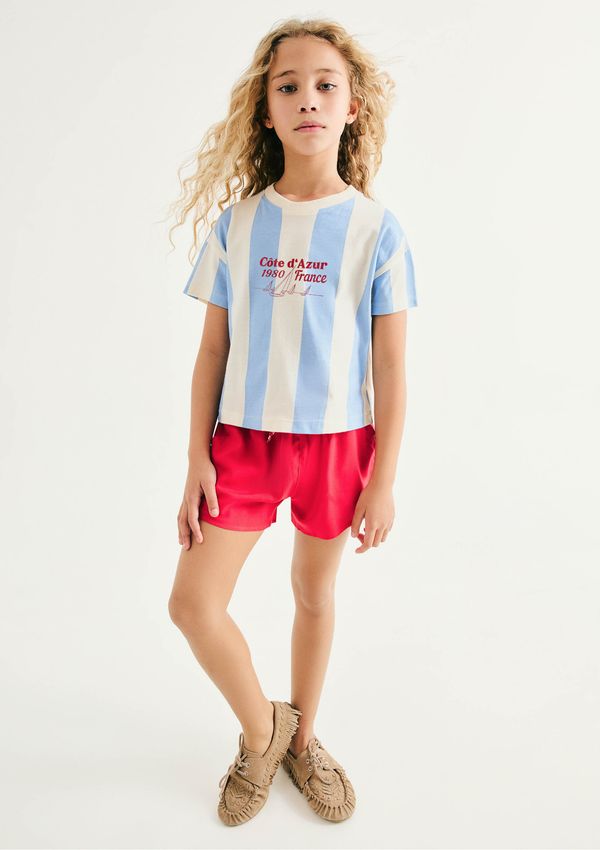 Shorts Infantil Menina Reto Em Viscose - Vermelho 008