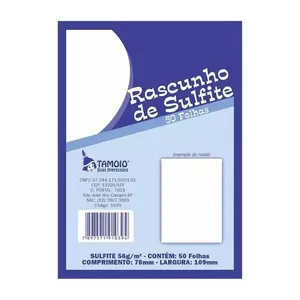 Bloco Rascunho Sulfite 1/36 50 Folhas