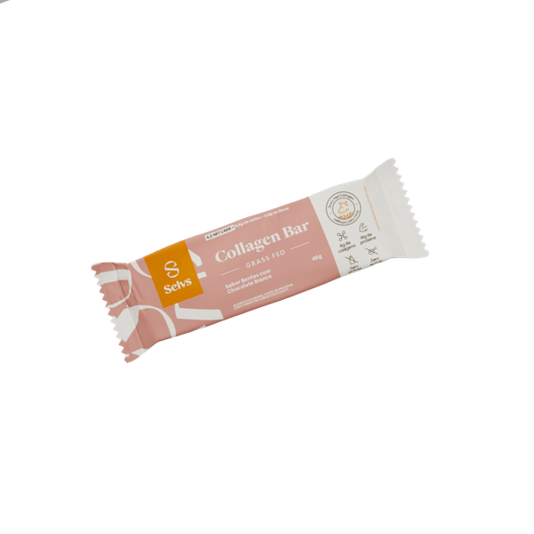 Barra de Proteína Collagen Bar Sabor Berries com Chocolate Branco Selvs 50g